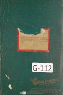 Gear Grinding Co-Gear Grinding Machine Company, Trimmer No. 9, Set Up Instruction Manual 1943-No. 9-05